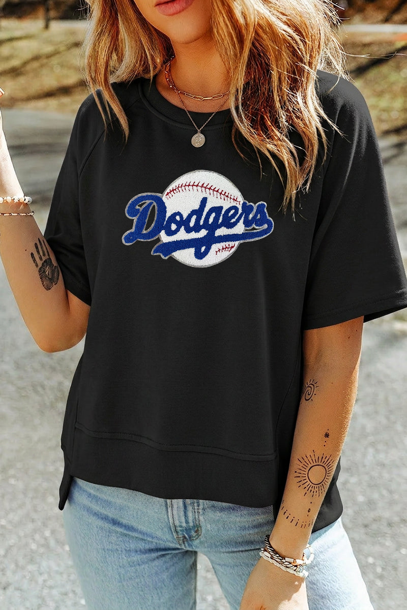Graphic Rayon Tee Game Day Baseball Letter Top