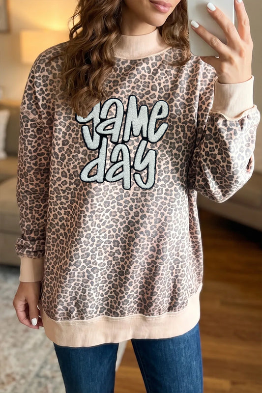 Leopard Game Day Blend Sweatshirt Trendy Graphic Oversized Pullover