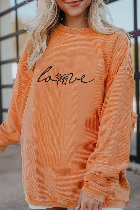 Valentine’s Day Script Love Bow Graphic Sweatshirt
