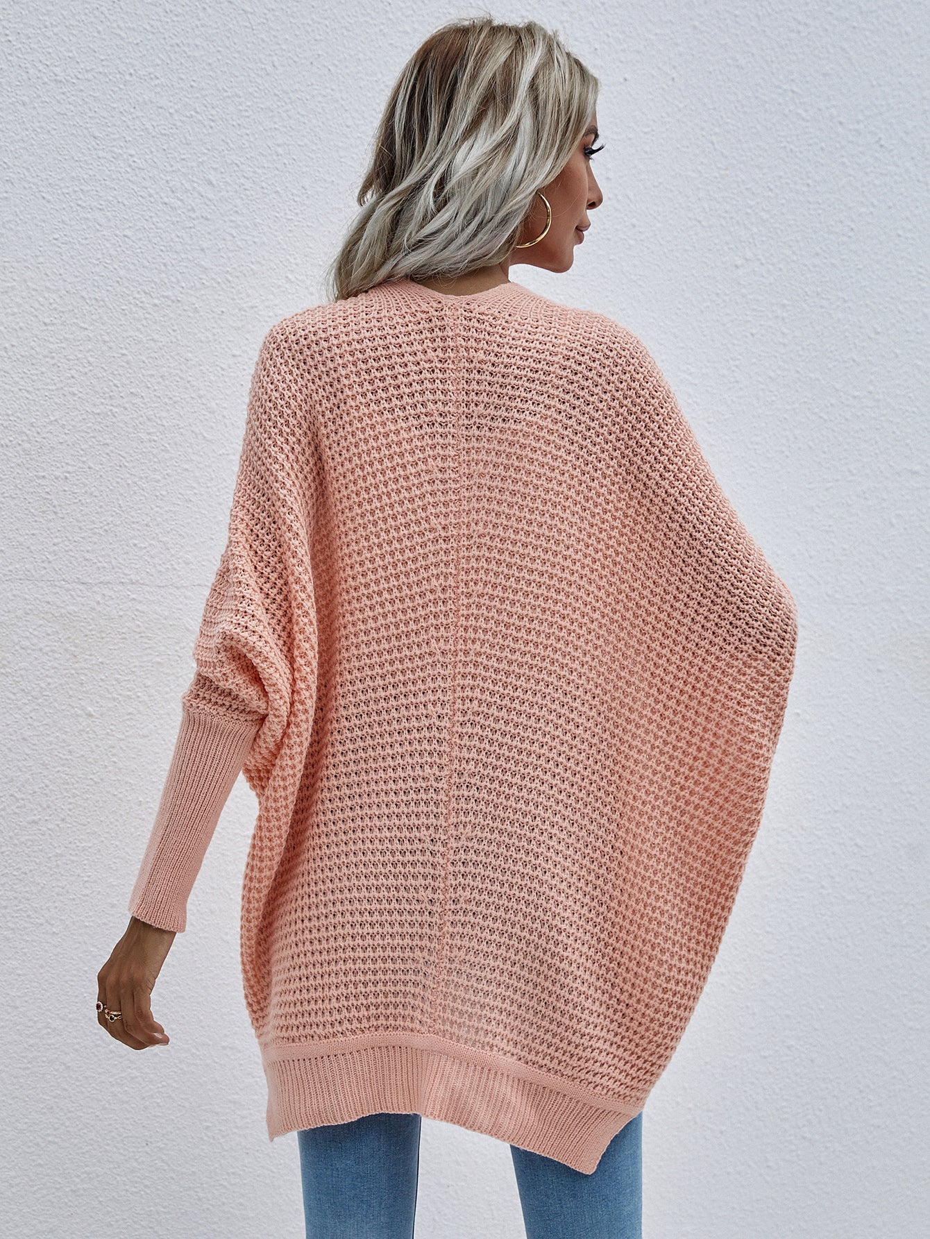 Open Front Cardigan Long Sleeve Chunky Knit Sweater