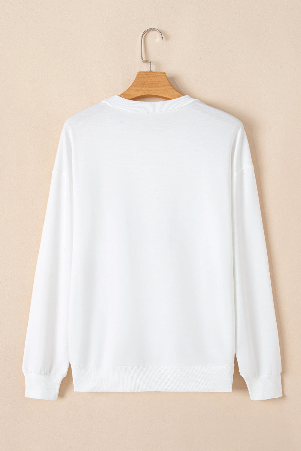 White Chenille Bowknot Graphic Drop Shoulder Baggy Sweatshirt