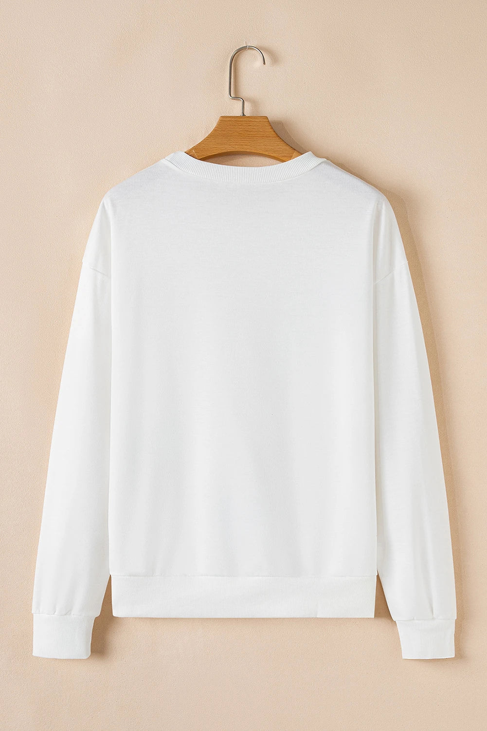White Chenille Bowknot Patched Graphic Crewneck Sweatshirt