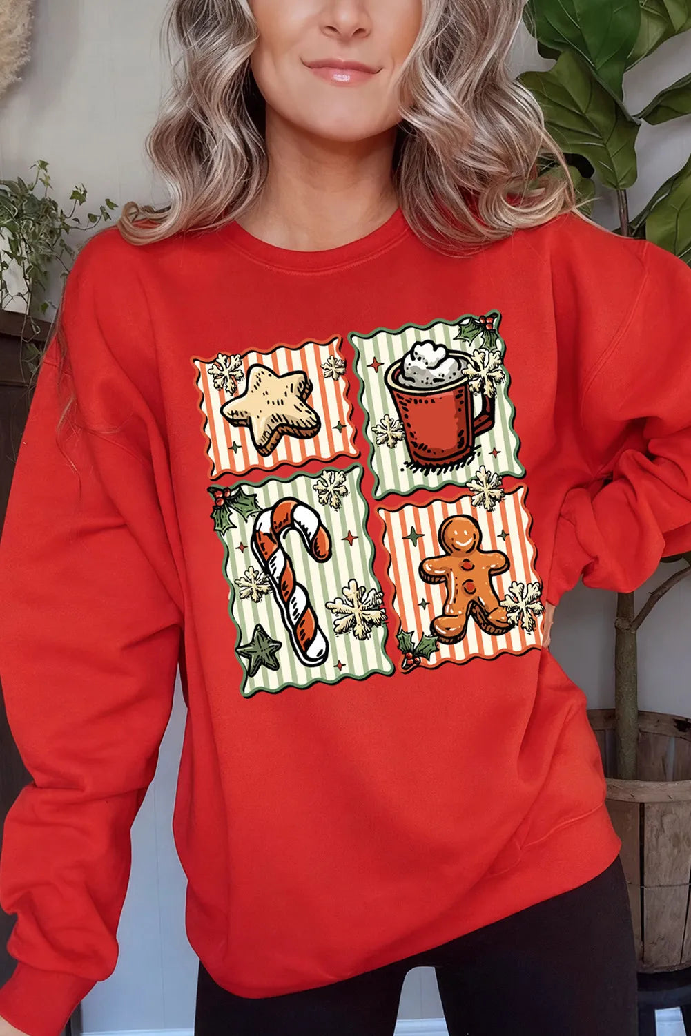 Red Christmas Dessert Time Custom Graphic Sweatshirt
