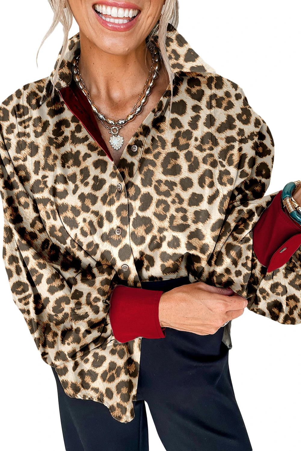 Khaki Leopard print shirt