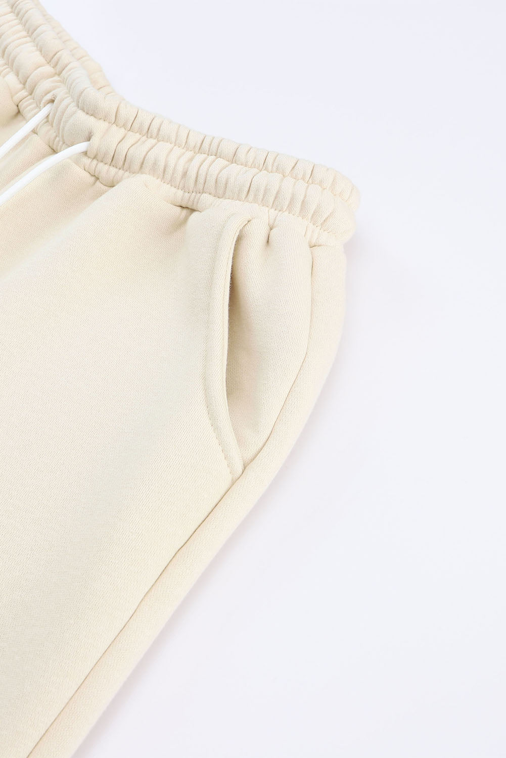 White Zip Up Stand Collar Slouchy Two-piece Outfit