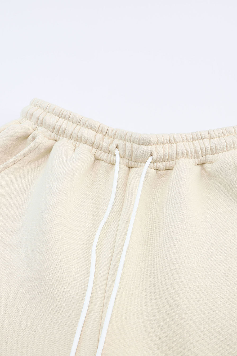 White Zip Up Stand Collar Slouchy Two-piece Outfit