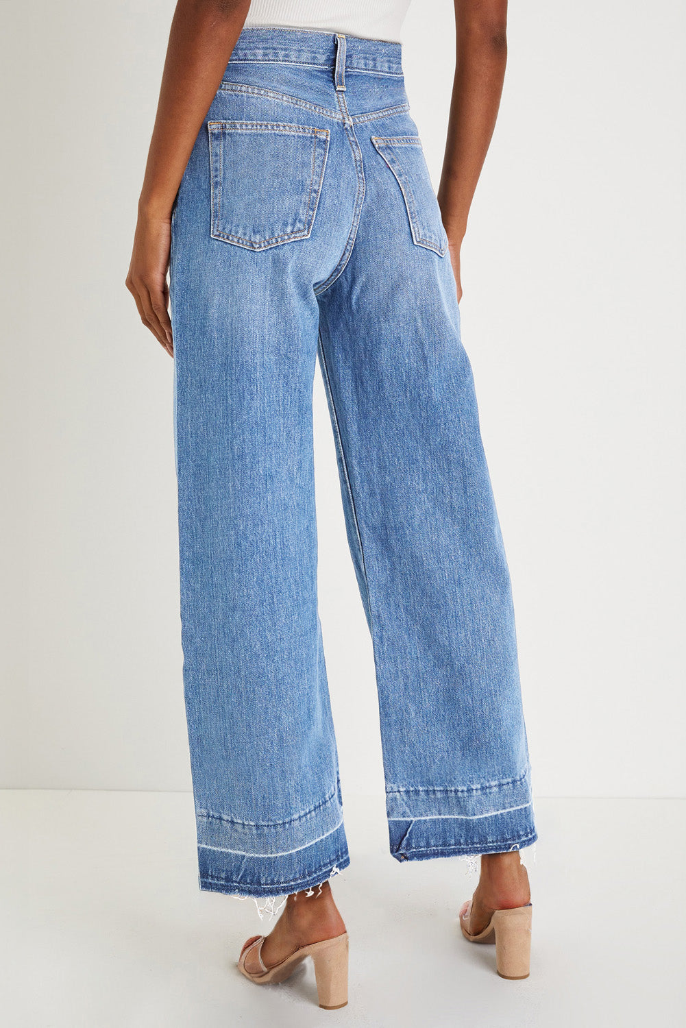 Raw Hem Straight Leg Loose High Waist Jean