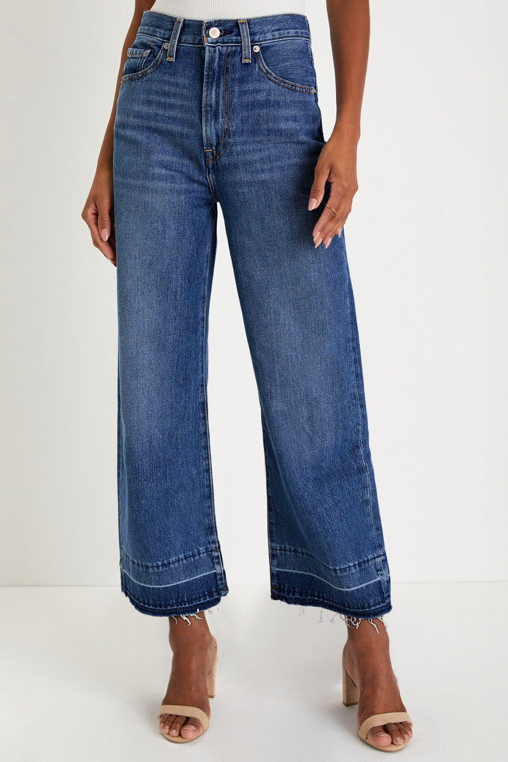 Raw Hem Straight Leg Loose High Waist Jean