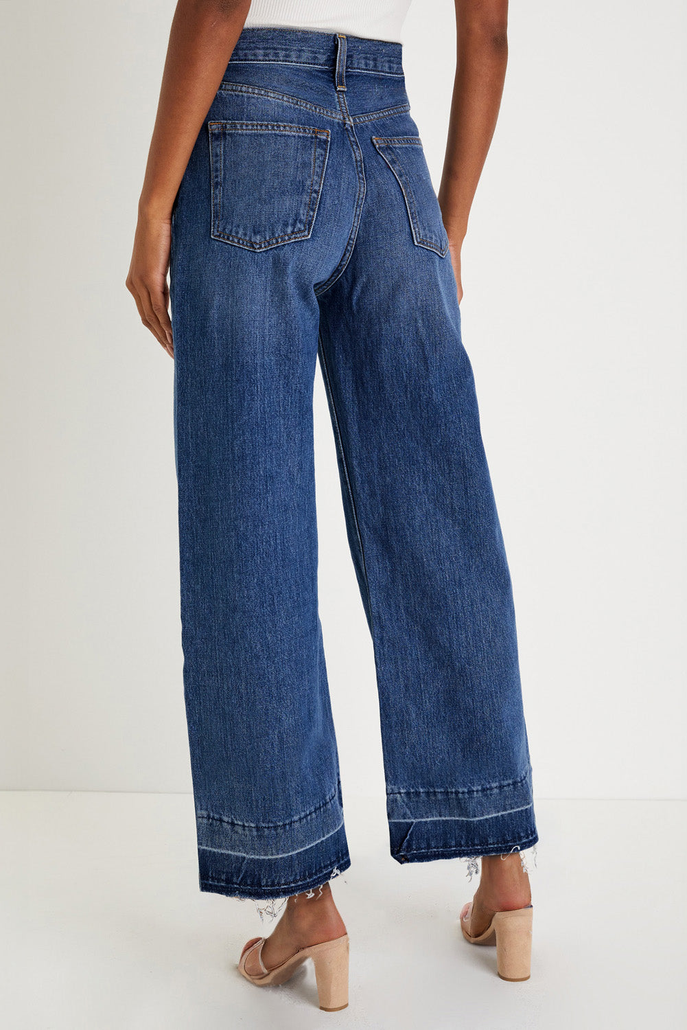 Raw Hem Straight Leg Loose High Waist Jean