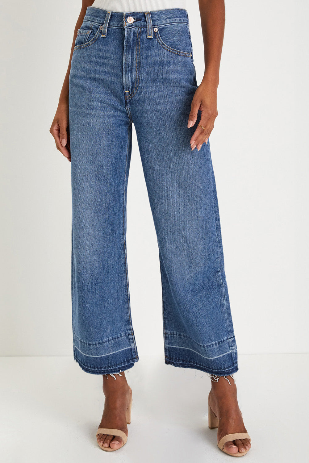 Raw Hem Straight Leg Loose High Waist Jean