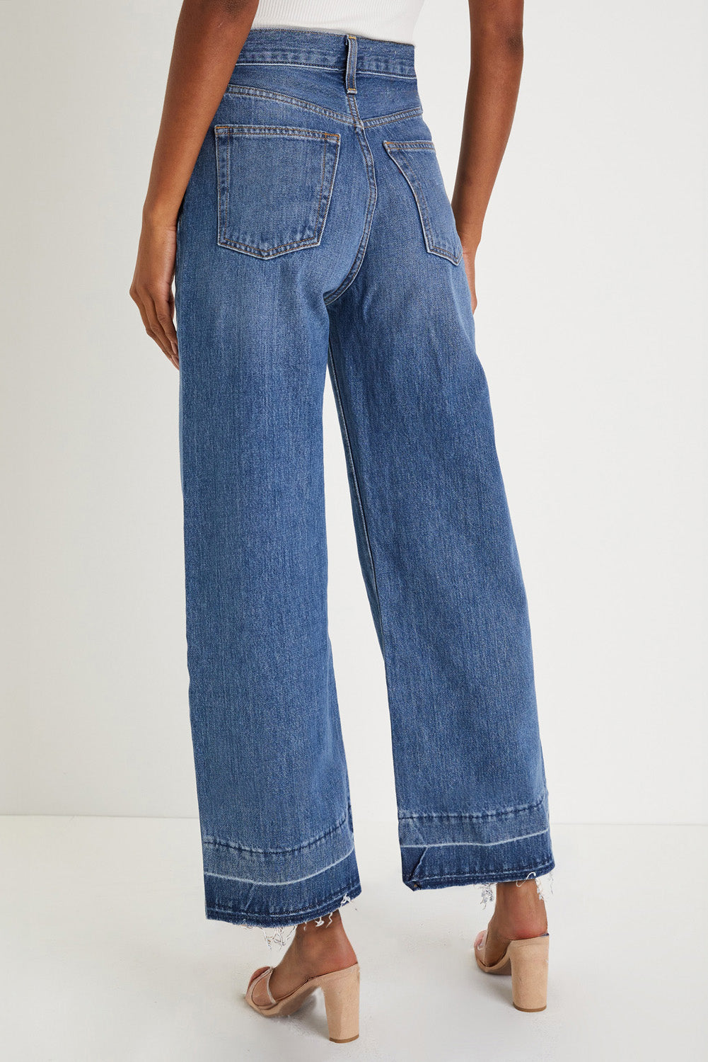 Raw Hem Straight Leg Loose High Waist Jean