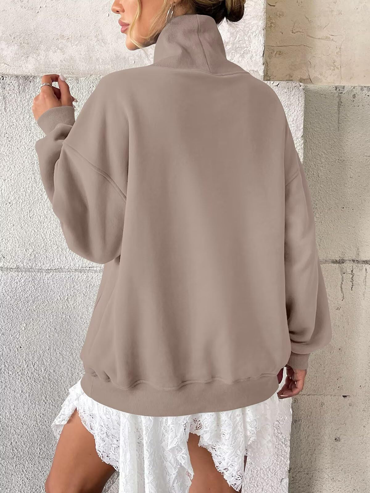 Cowlneck Pullover Sweatshirt Boutique Oversized Casual