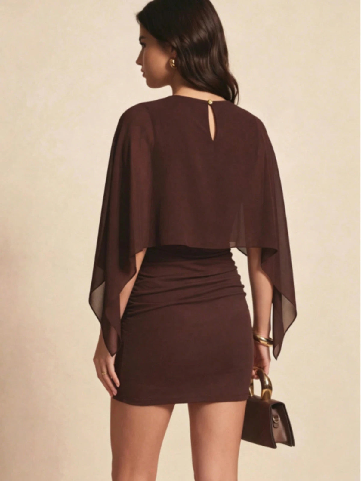 Women's Sexy Cape Bodycon Mini Dress Cocktail Party