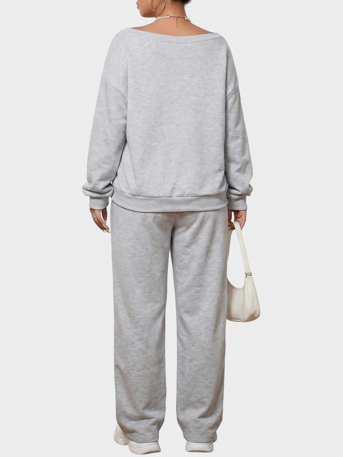 Solid Fleece Two Piece Set Oversized Lounge Casual Outfit