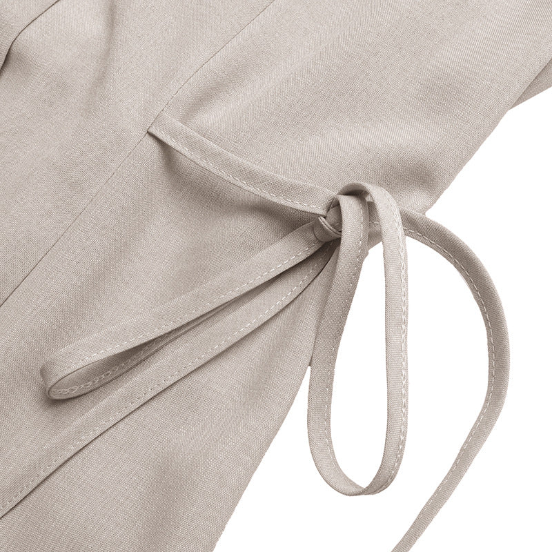 Sleeveless Collared Button-Front Long Dress