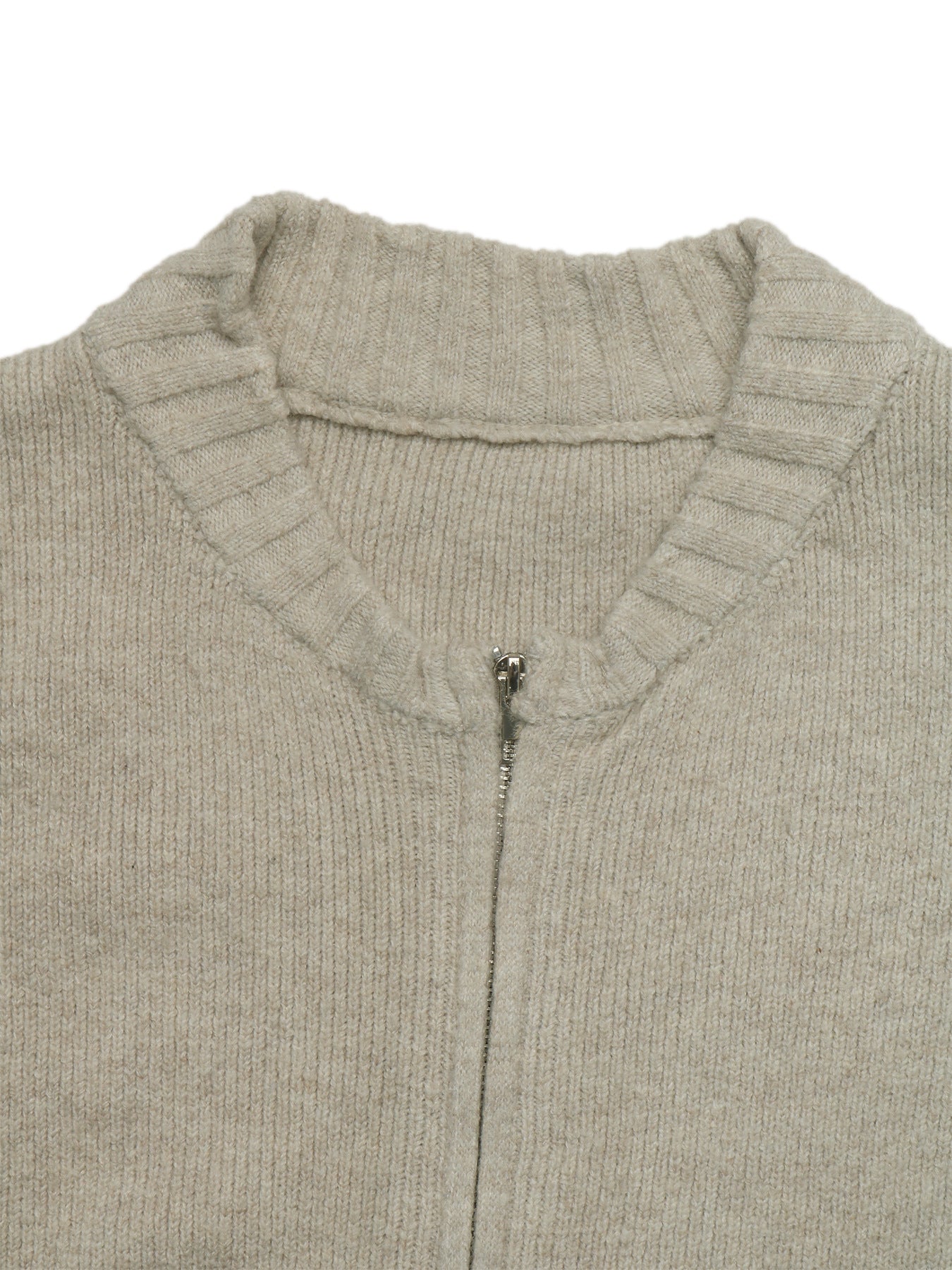 Zip Up Knit Cardigan Relaxed Fit Long Sleeve Sweater