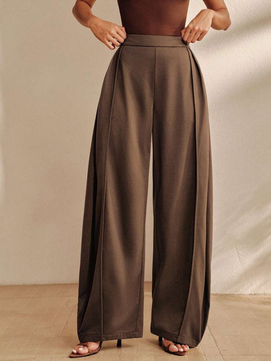 Women's High Waist Baggy Wide Leg Cotton Casual Pants