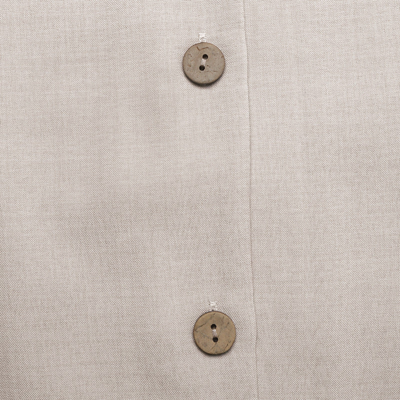Sleeveless Collared Button-Front Long Dress