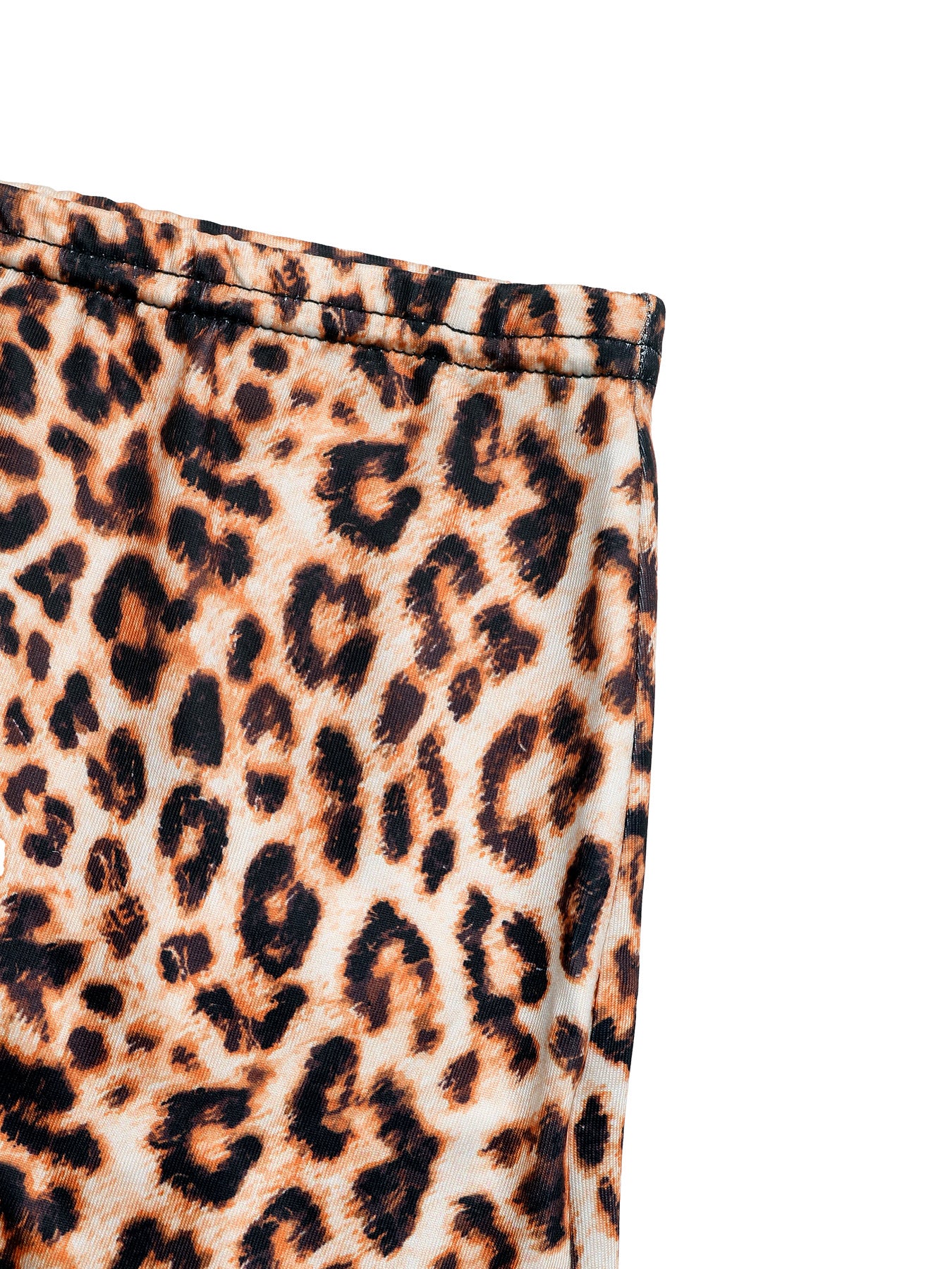 Leopard Print Shorts Lace Trim Stretch Lounge