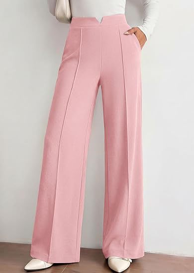 Wide Leg Dress Pants Women High Waist Flowy Trousers