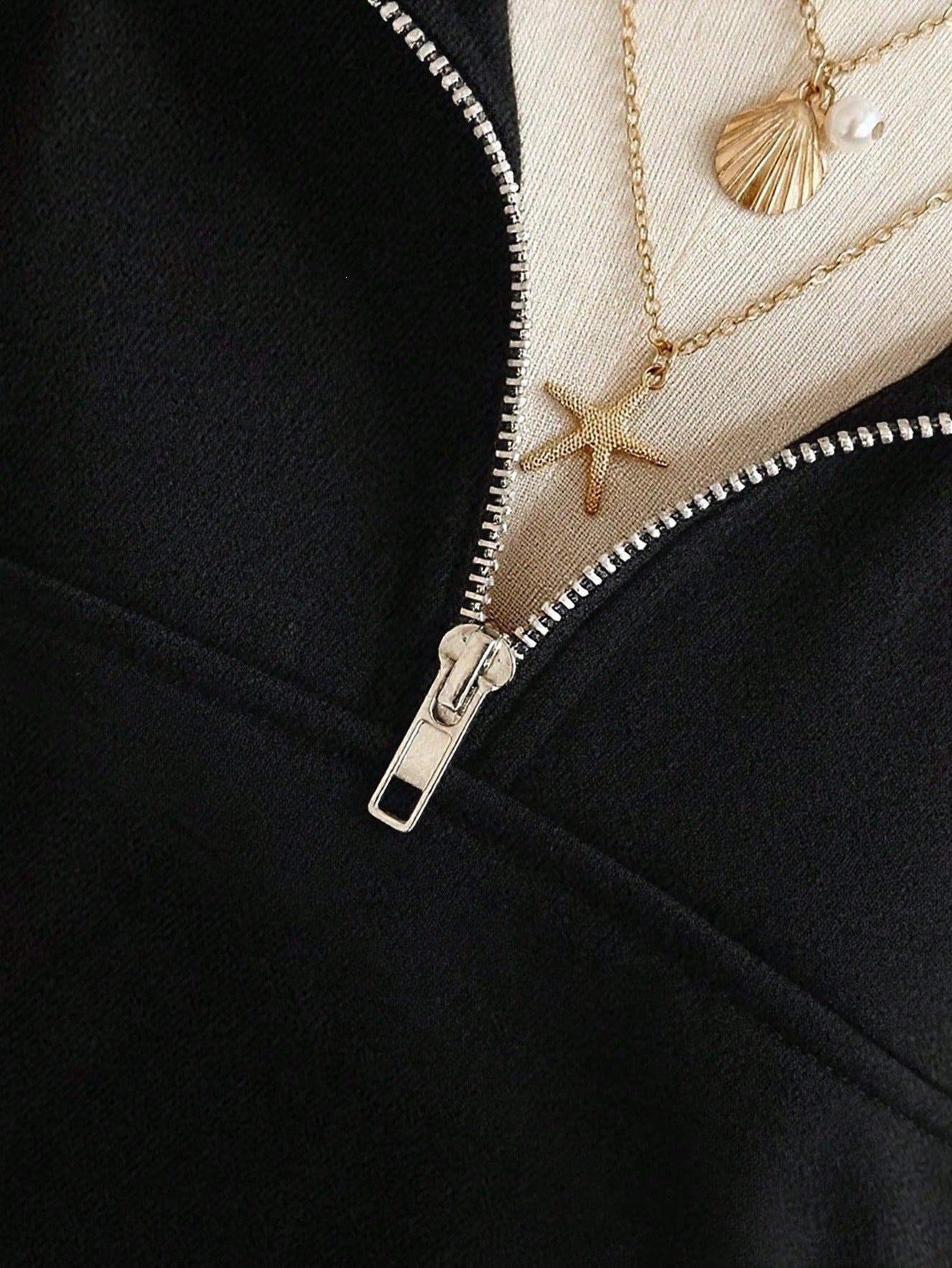 Solid Fleece Sweatshirt Casual Half Zip Oversized