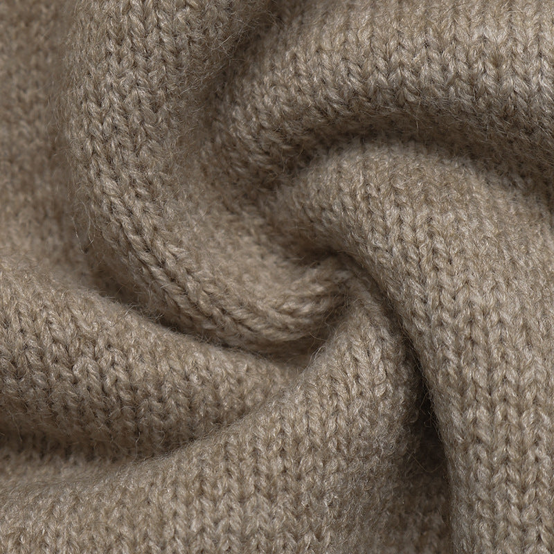 Colorblock Knit Sweater Relaxed Fit Long Sleeve Pullover