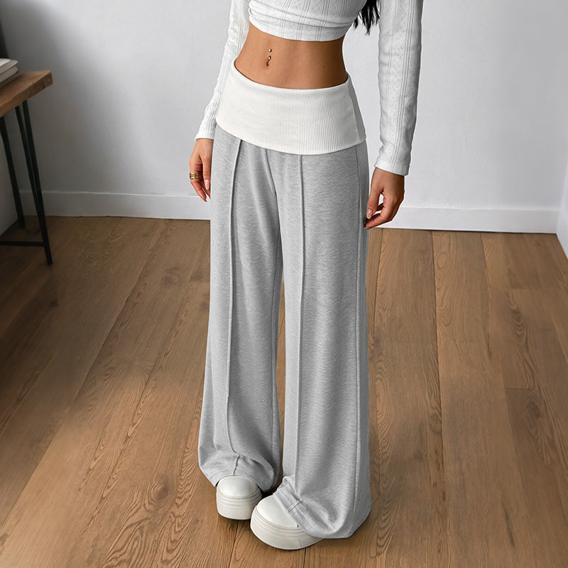 Foldover Waist Wide Leg Lounge Pants