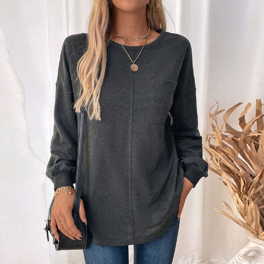 Women's Long-sleeved Cross-border Crew Neck Pullover Sweater