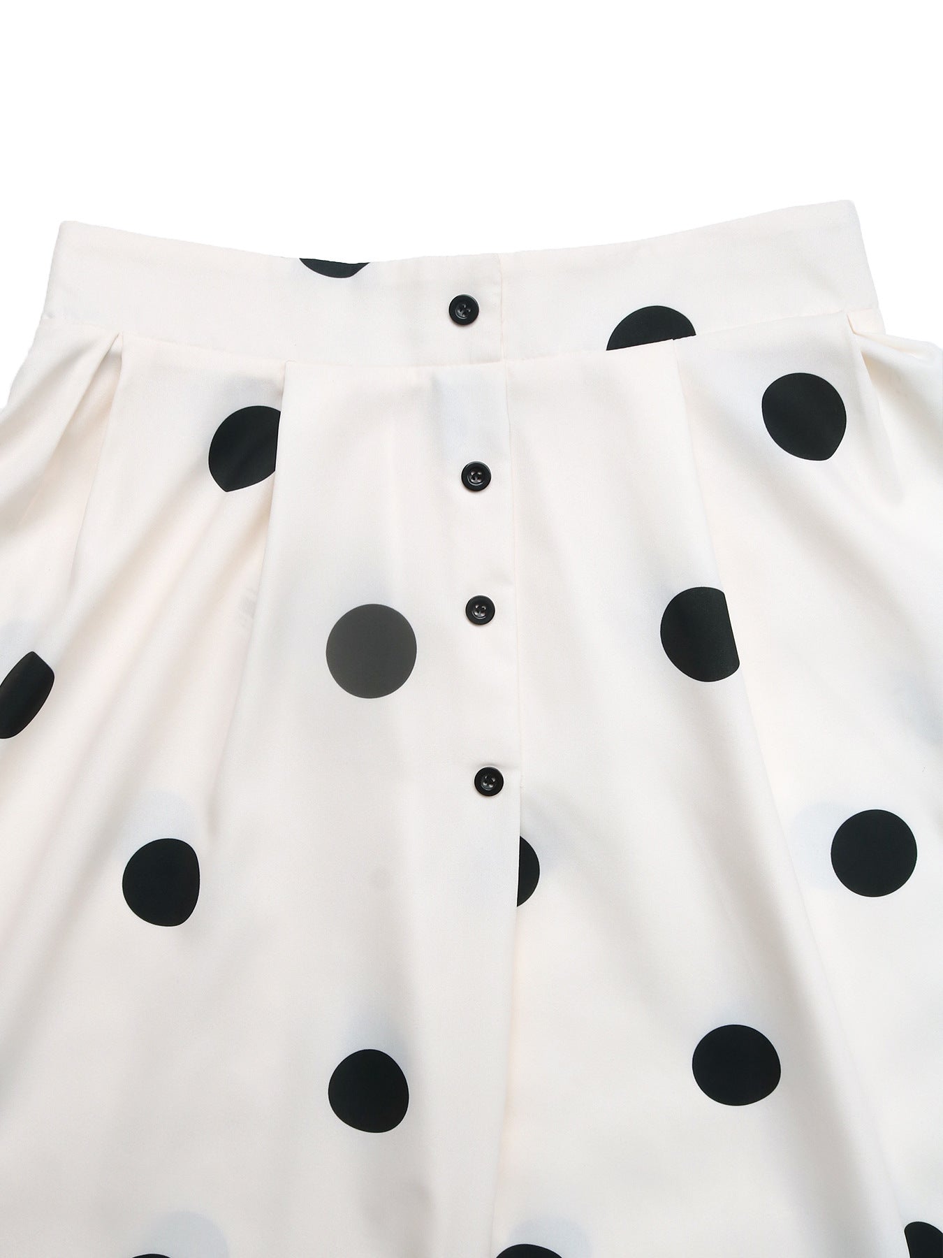 Polka Dot Midi Skirt Vintage High Waist Swing