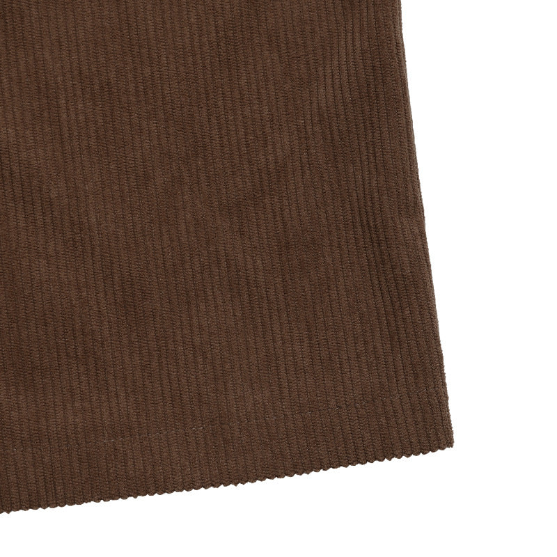 Vintage Corduroy Skirt with Split Ends Versatile