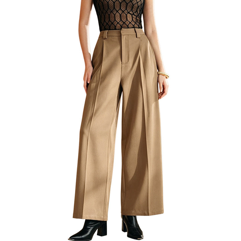 Women's High Waist Pleated Wide Leg Dress Pants