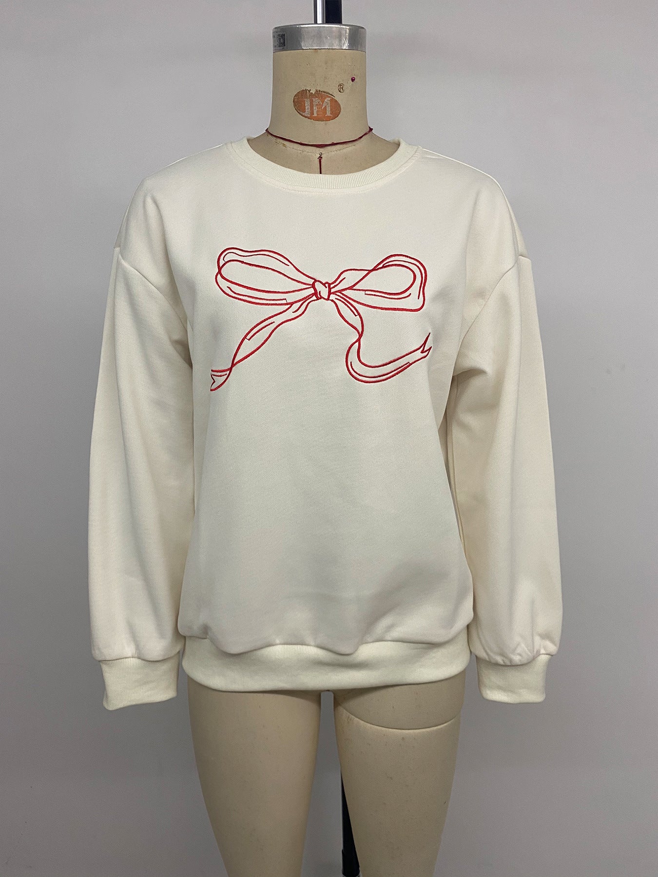 Coquette Bow Crewneck Sweatshirt Women Oversized Pullover