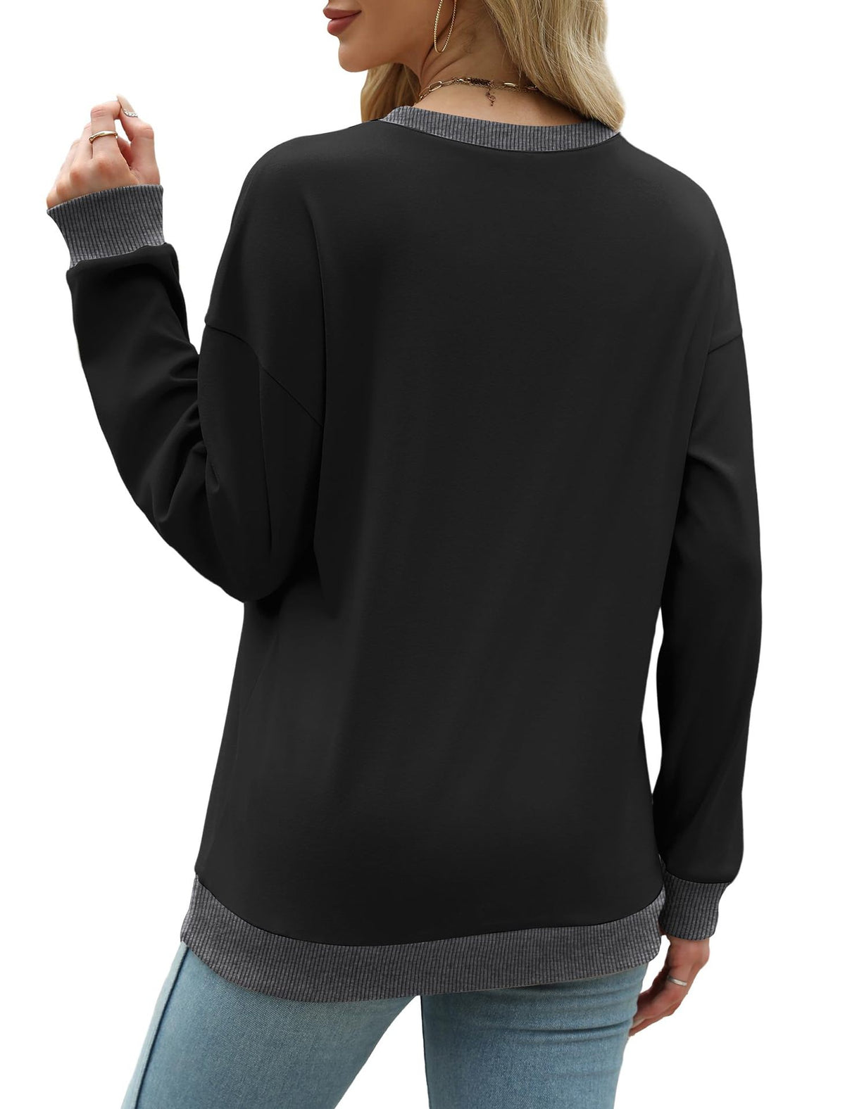 Women's Oversized Colorblock Crewneck Sweatshirt