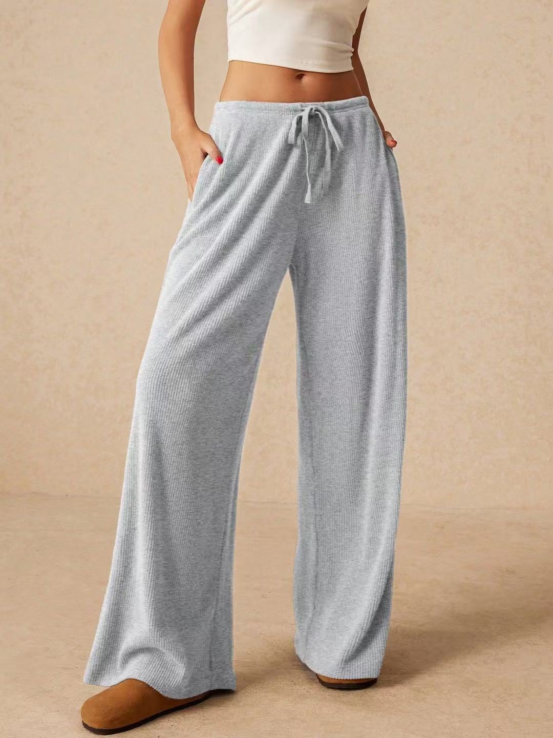 Wide Leg Pants High Waist Casual Loose Fit Long Trousers