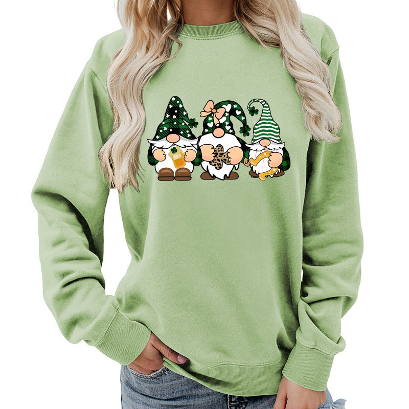 St. Patrick's Day Gnomes Oversized Crewneck Sweatshirt
