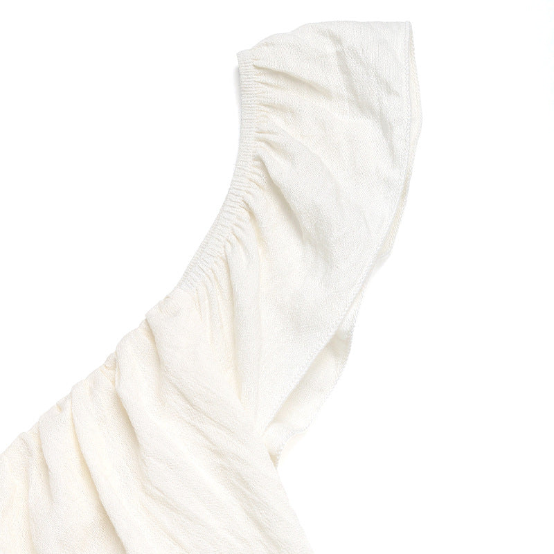 Boho White Tiered Long Dress with Empire Waist