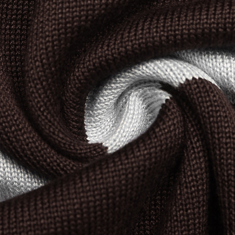 Striped Viscose Sweater Preppy Polo Long Sleeve