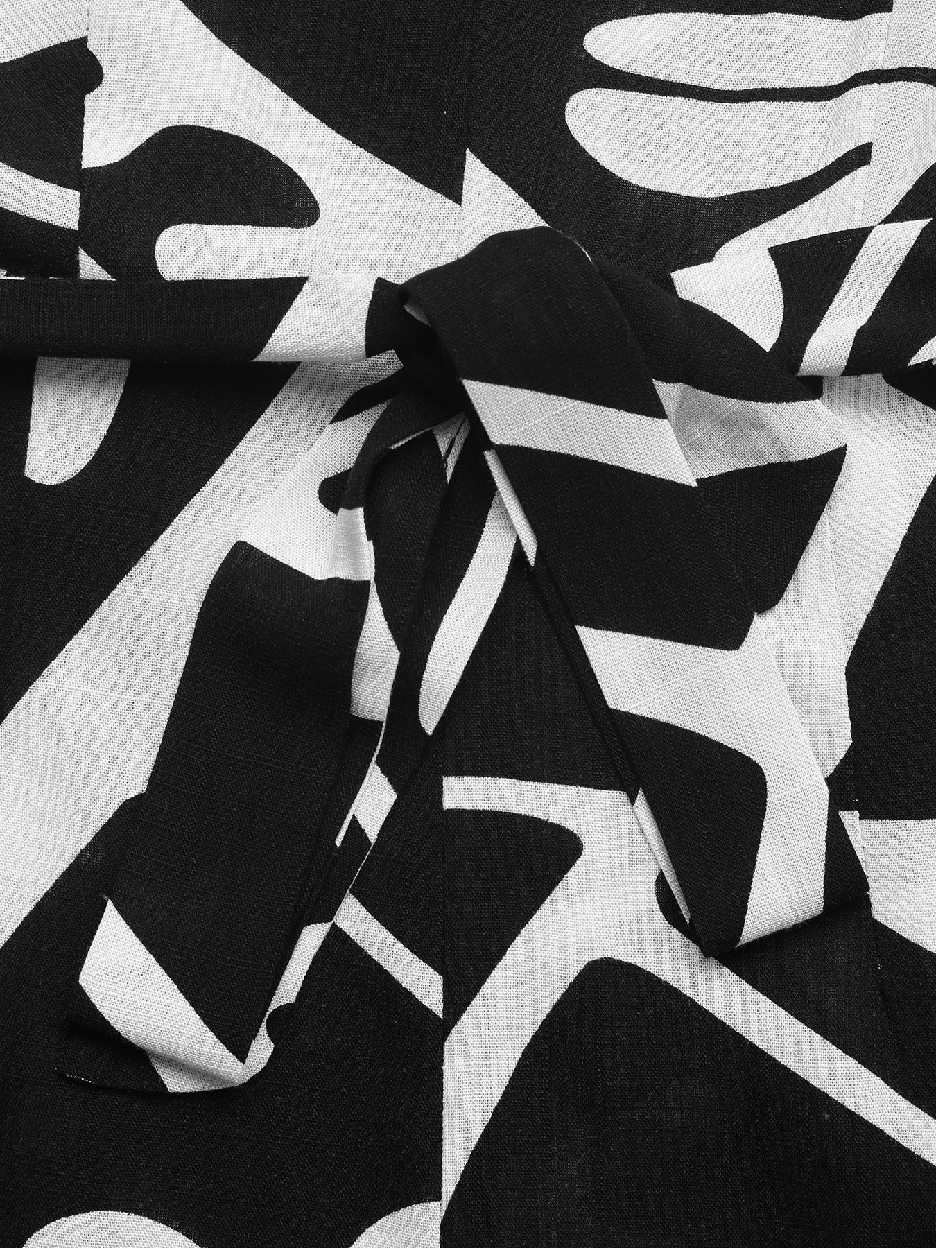 Bold Leaf Print Sleeveless V-Neck Summer Jumpsuit