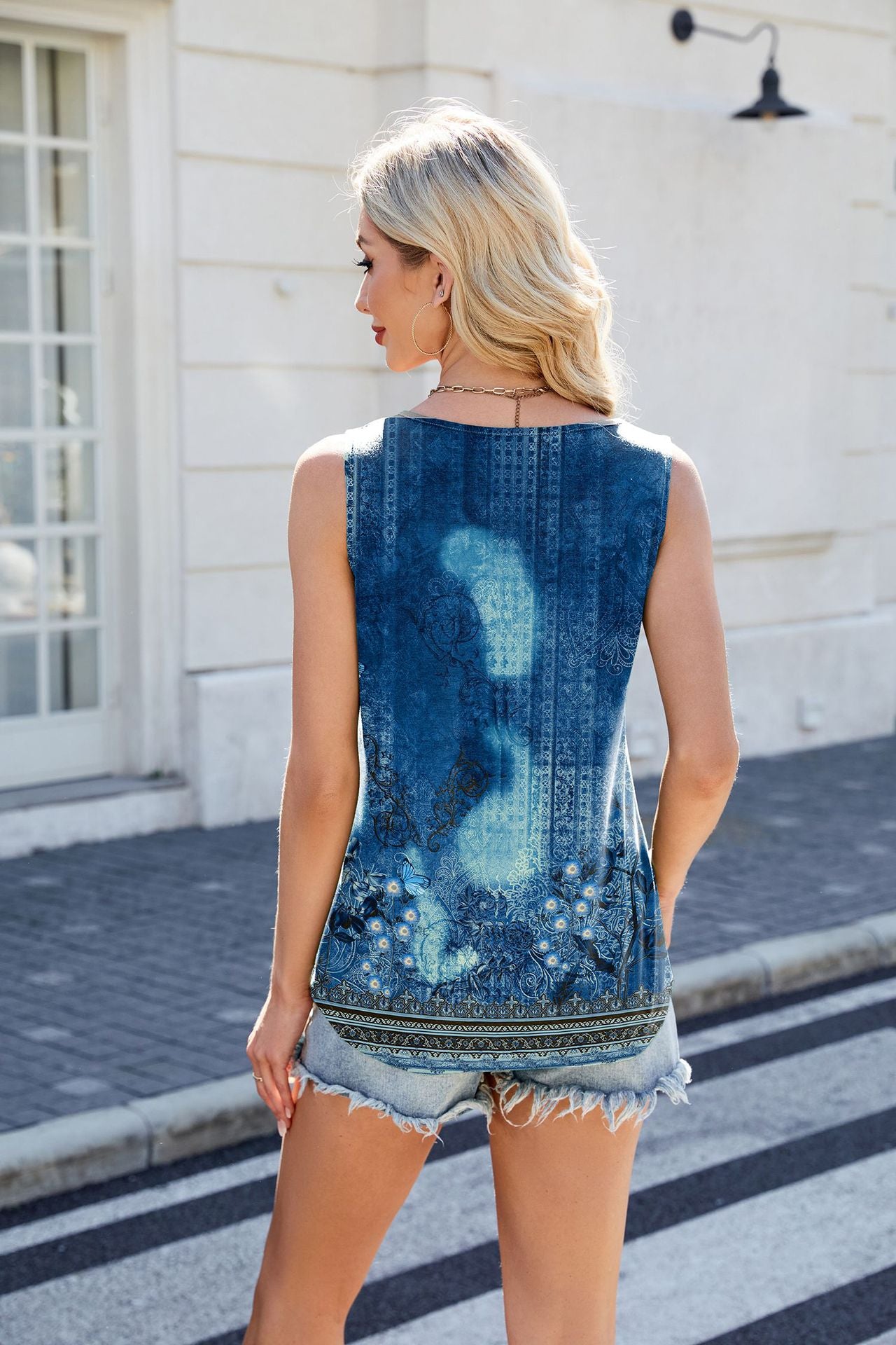 Tie Dye Style Casual Tank Top for Daily Wear