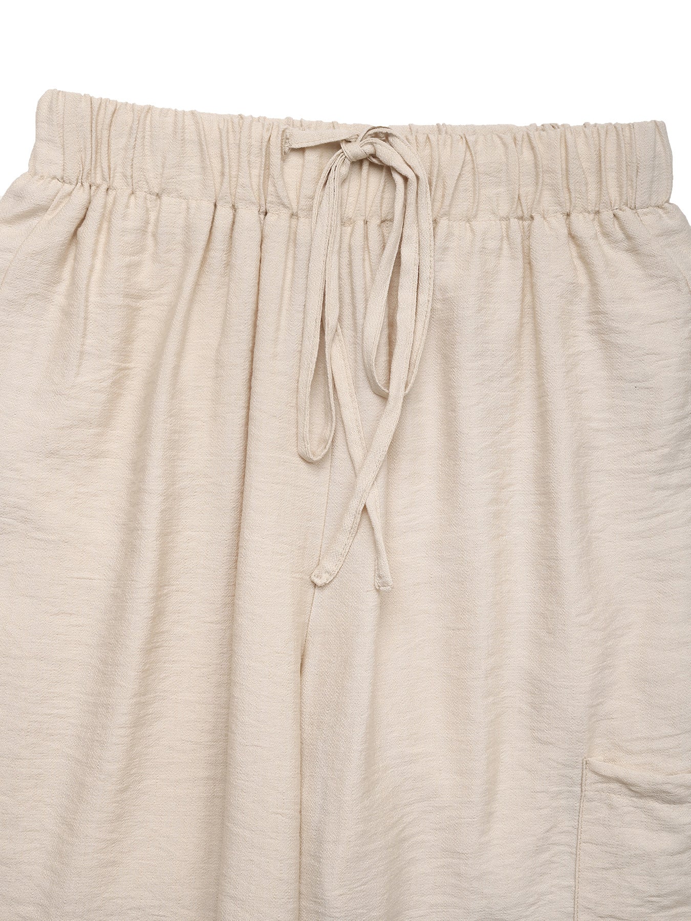 Casual Drawstring High Waist Straight Pants with Utility Pocket