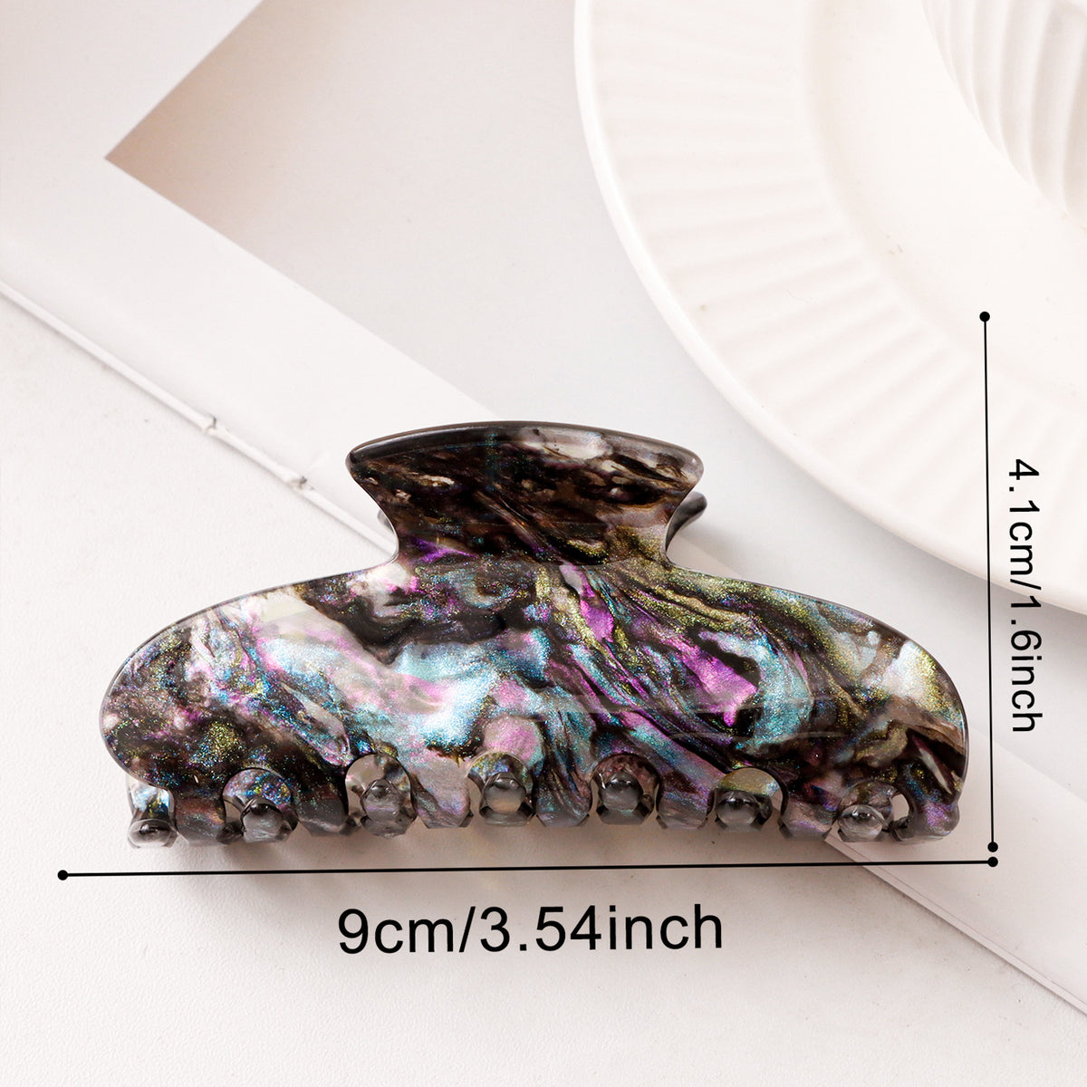 Pearlescent Marble Hair Claw Clip