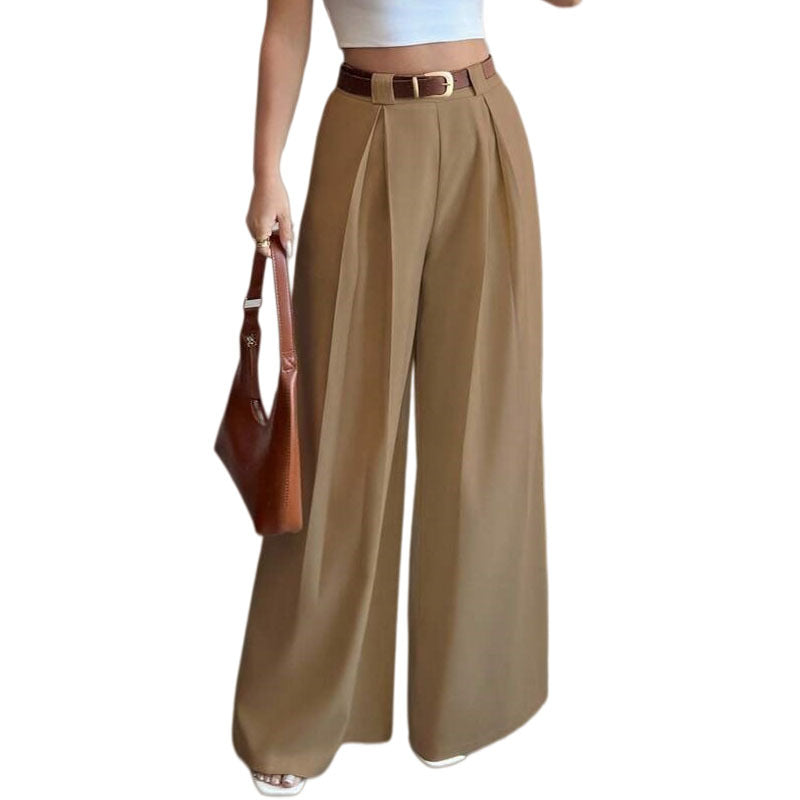 Women's High Waist Pleated Wide Leg Dress Pants