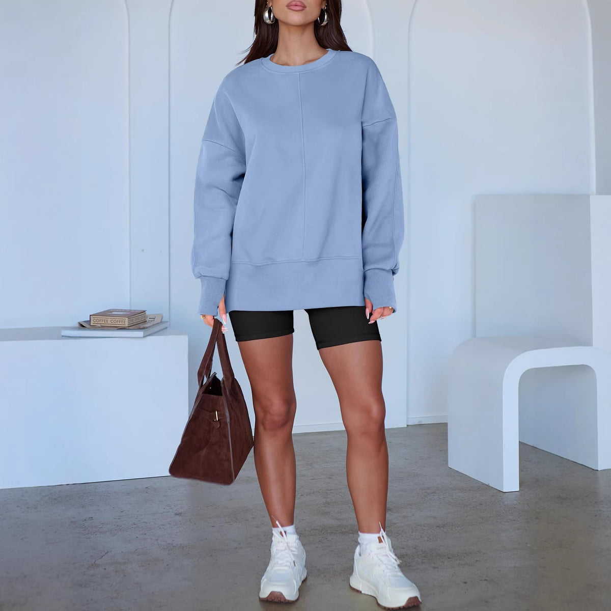Women's Oversized Crewneck Sweatshirt Long Sleeve Pullover