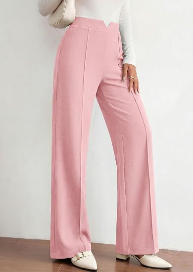 Wide Leg Dress Pants Women High Waist Flowy Trousers