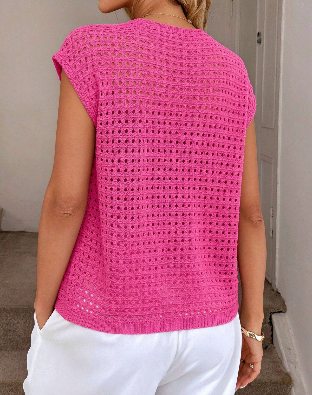 Women's Open Knit Tie-Front Cardigan Cover-Up