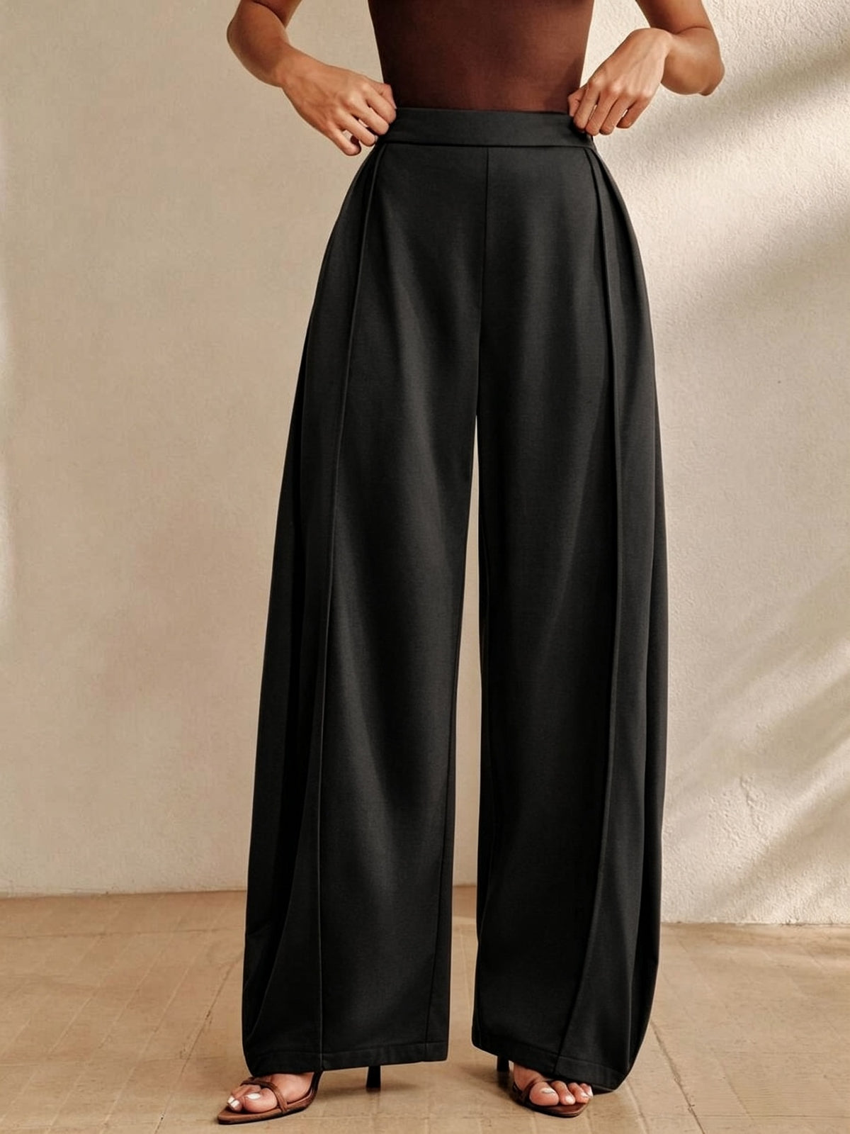 Women's High Waist Baggy Wide Leg Cotton Casual Pants