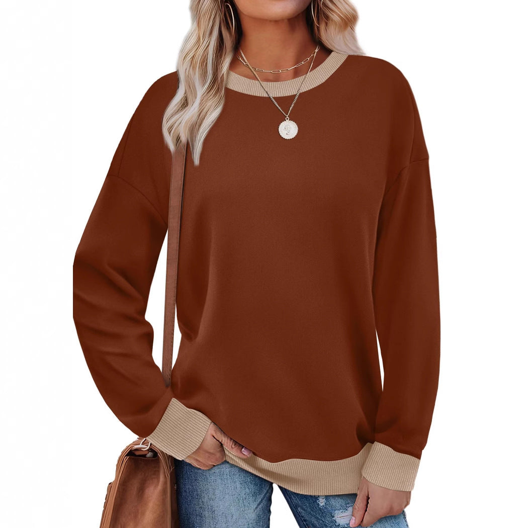 Women's Oversized Colorblock Crewneck Sweatshirt