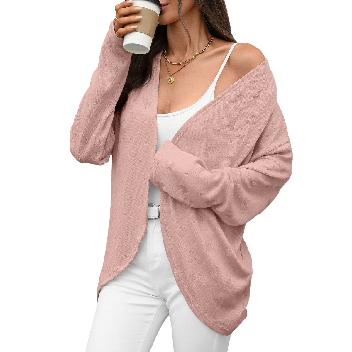 Women's Oversized Open Front Knit Cardigan Sweater