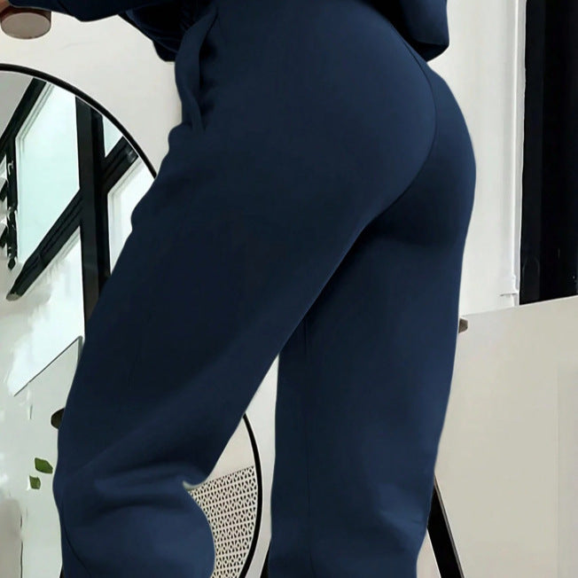 Heart Embroidered Hoodie Jogger Pants Set