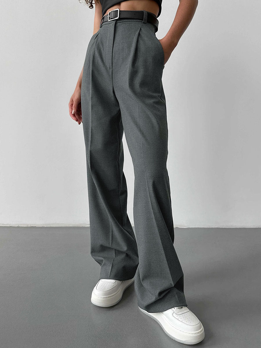 High Waist Straight Leg Dress Pants for Women